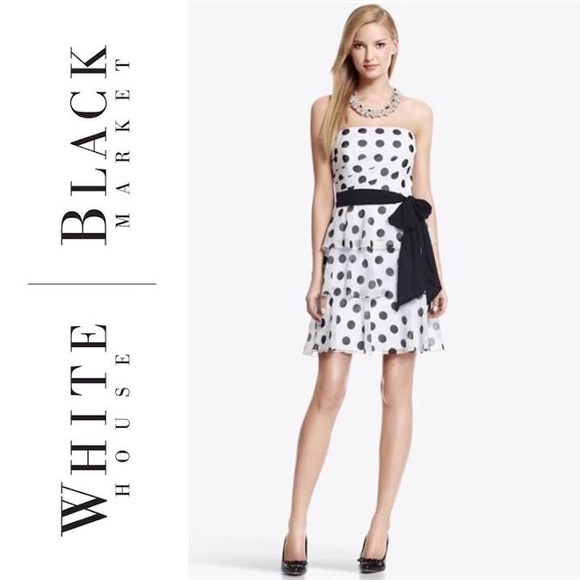 White House Black Market Polka Dot Party Dress - Picture 5 of 5